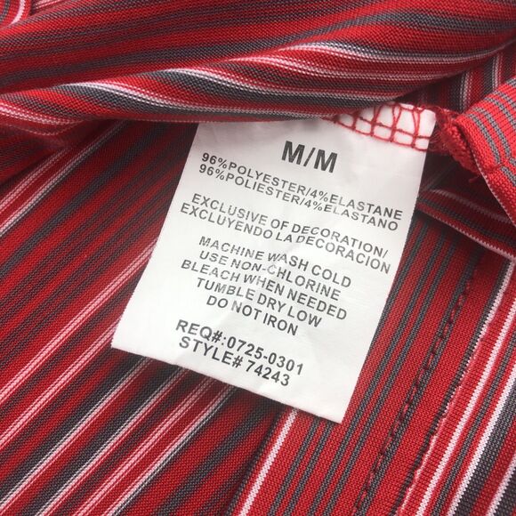 MLB St. Louis Cardinals Men's Polo Shirt Short Sleeve Medium Striped 74243 Red - Picture 10 of 16